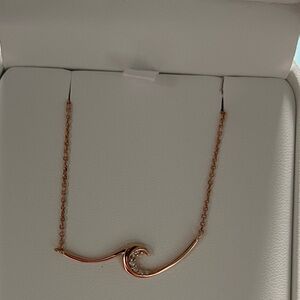 14KR Na Hoku Ocean Swell Diamond Pendant with attached 18” chain